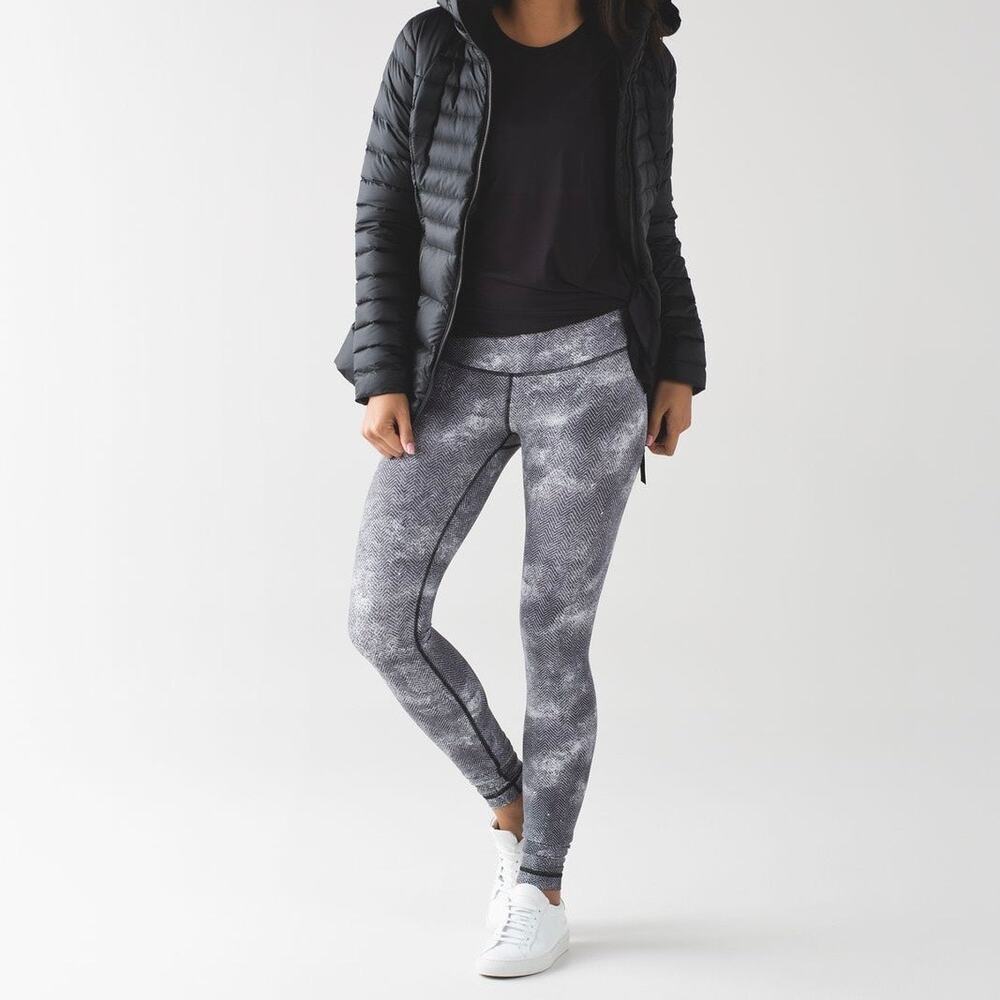 LULULEMON Wunder Under Pant Leggings Diffusion White Black 6 - Picture 9 of 9